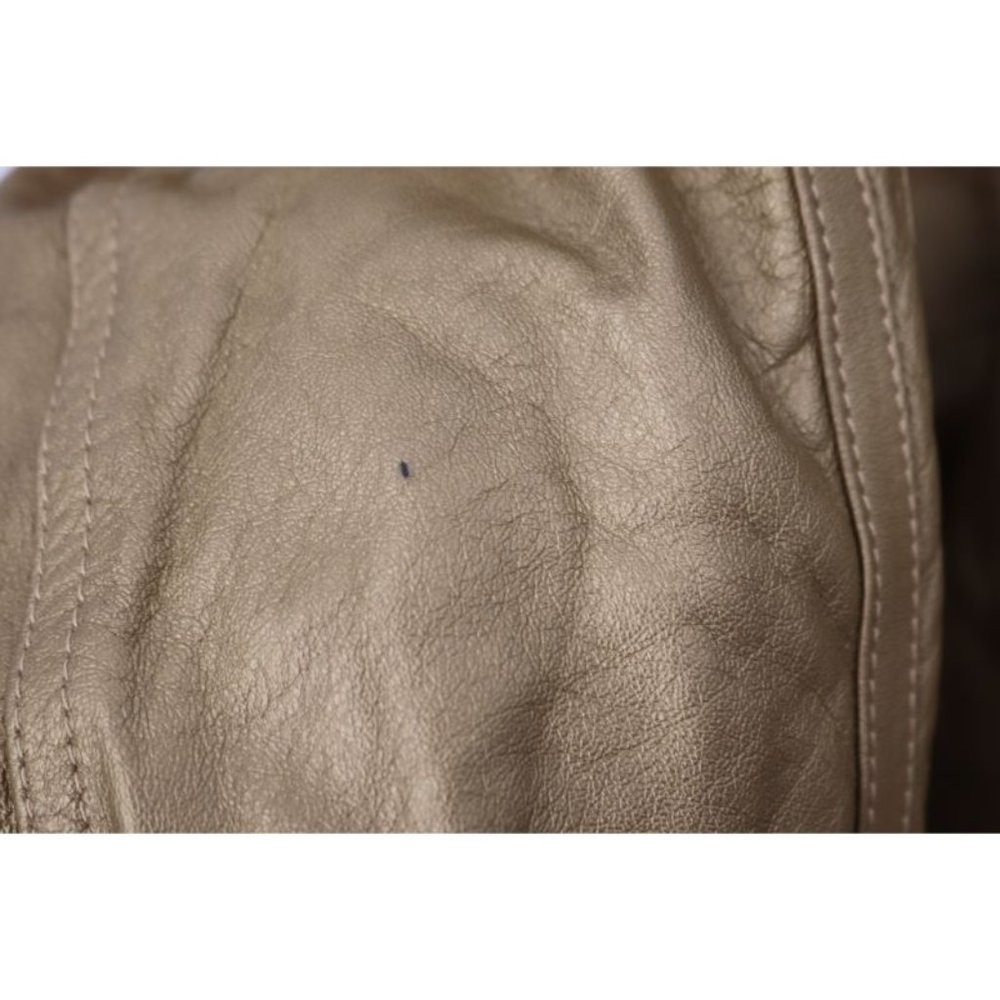 adidas women's size XS leather snap button closure jacket hooded gold trefoil - Picture 11 of 15